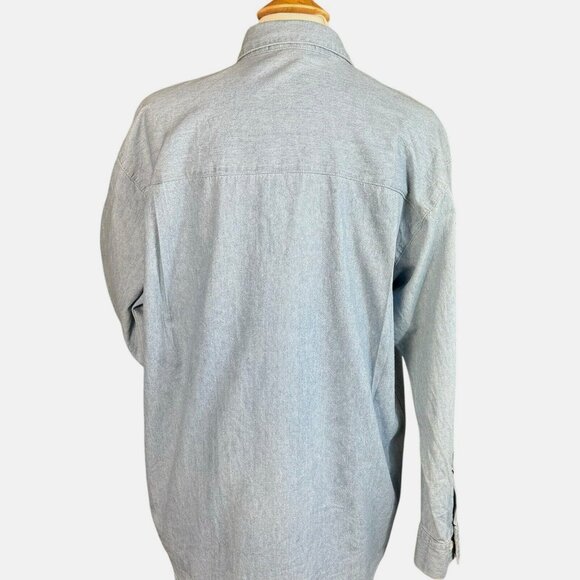 Clementine Vintage Woman's Blue Denim Button Down Shirt Size Medium Long sleeve - Picture 9 of 11